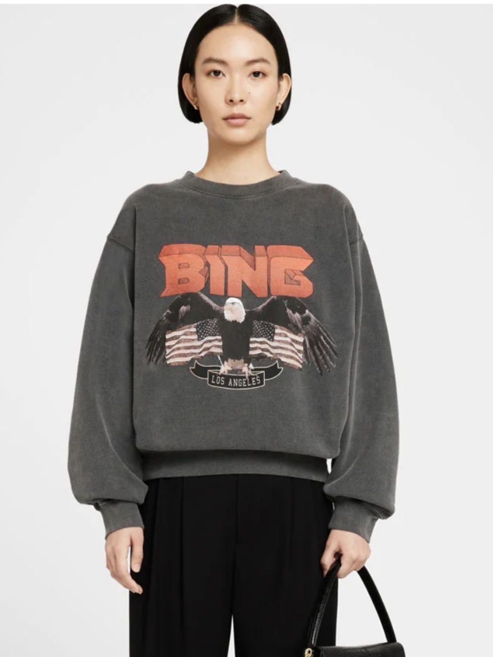 Anine Bing VINTAGE BING SWEATSHIRT - BLACK